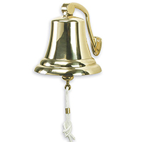 Brass Ships Bell with Knuckle 7 in.